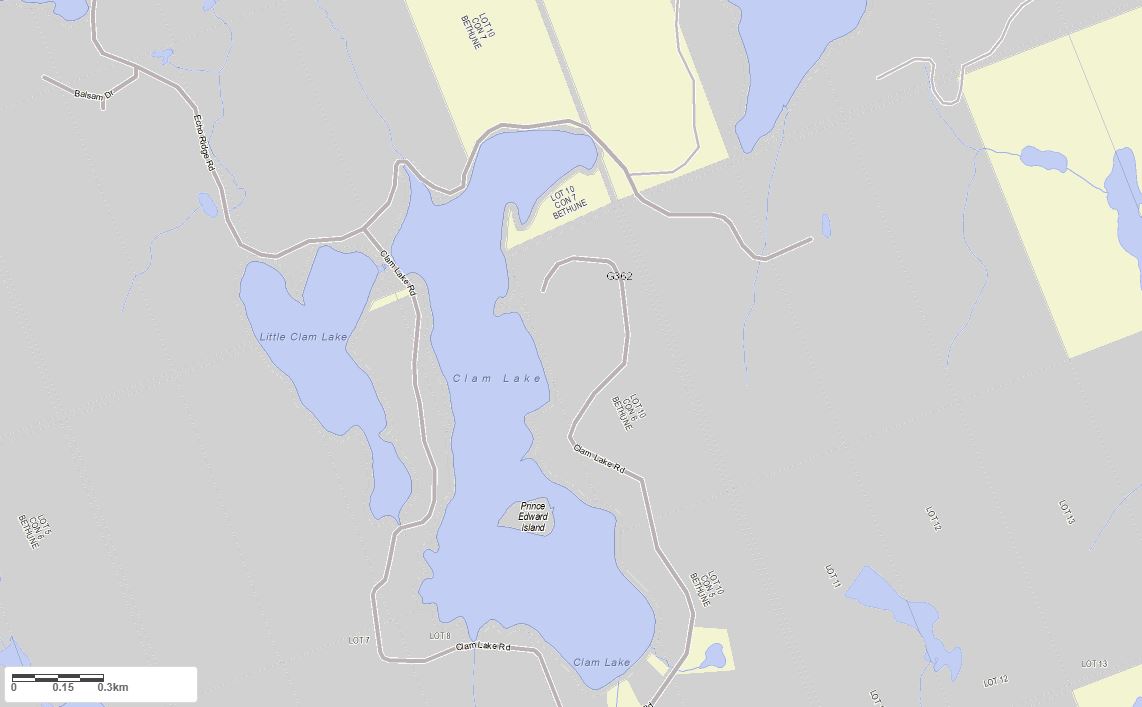 Crown Land Map of Little Clam Lake in Municipality of Kearney and the District of Parry Sound